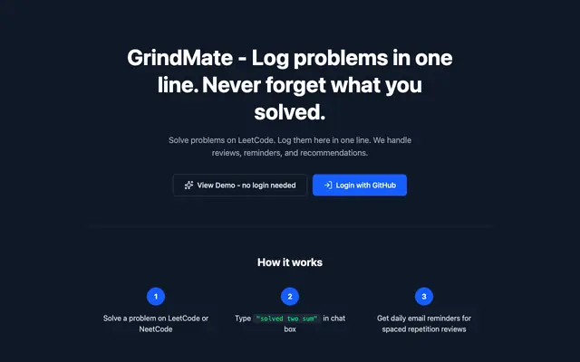Screenshot of GrindMate