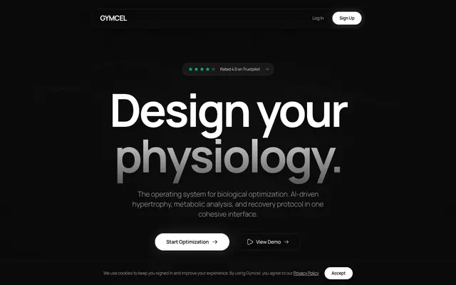Screenshot of Gymcel - Design Your Physiology