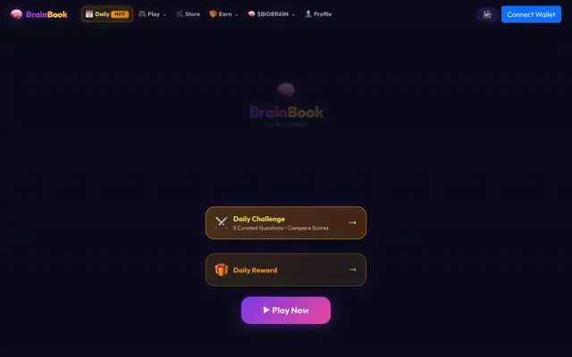 Screenshot of BrainBook | Multichain Play-to-Earn Trivia Game