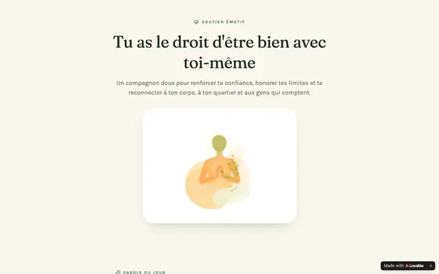 Screenshot of Ancrage — soutien émotif au quotidien