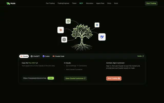 Screenshot of Pear Protocol: The Home of Pair Trading