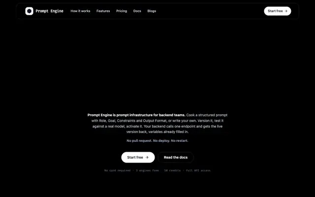 Screenshot of Prompt Engine: Ship prompt changes without shipping code