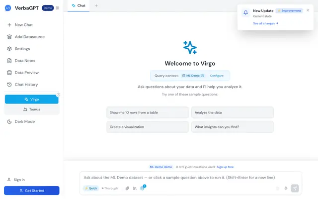 Screenshot of VerbaGPT Online