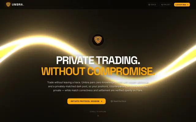 Screenshot of Umbra Protocol | Privacy-Preserving Dark Pool