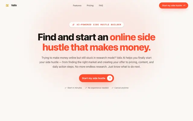 Screenshot of Valix — Daily Marketing Discipline for SaaS Founders