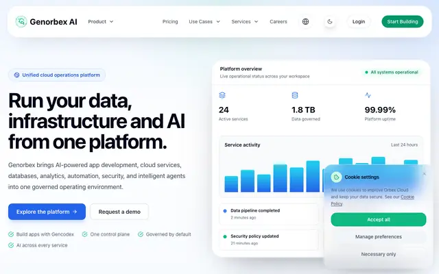 Screenshot of Genorbex AI - Vertical AI Coworker Platform