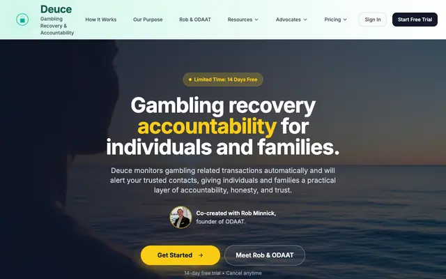 Screenshot of Deuce Recovery | Gambling Addiction Monitoring App