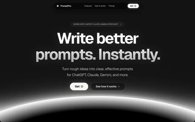 Screenshot of PromptPro — Write Better Prompts. Get Better AI Results.
