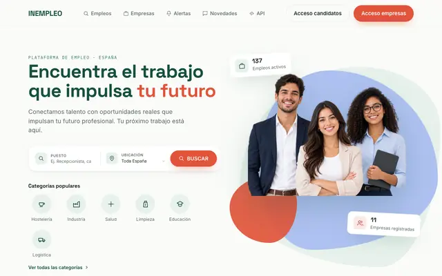 Screenshot of INEMPLEO — Ofertas de empleo en España