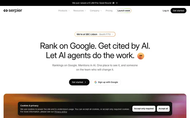 Screenshot of Serpier — AI marketing operator that executes for you