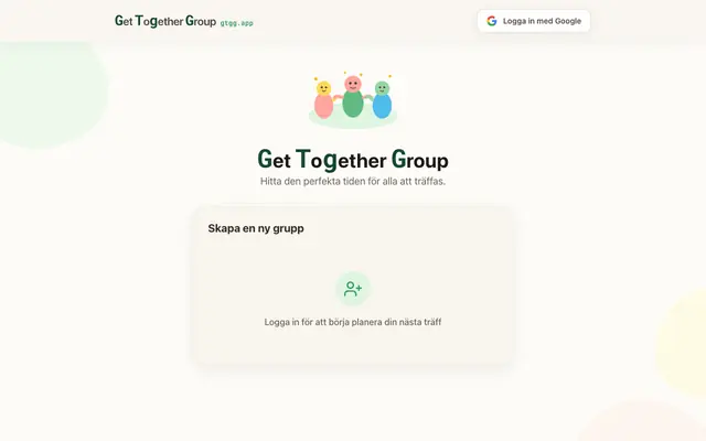 Screenshot of Get Together Group - Hitta det bästa datumet för alla