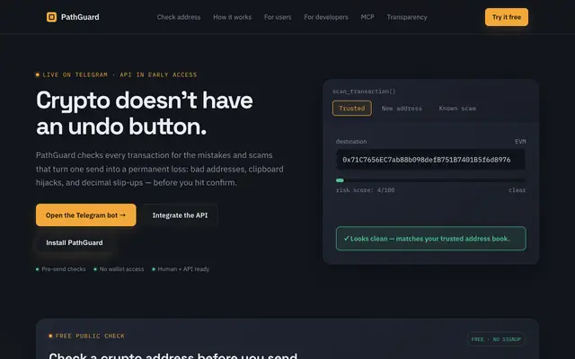 Screenshot of PathGuard — The safety check before you send