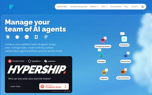 Screenshot of AI Agent Orchestration Platform for Multi-Agent Teams | Flocker
