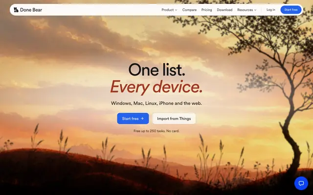 Screenshot of Done Bear | GTD task manager your agents can run