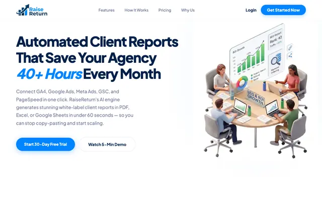 Screenshot of Automated Client Reporting Software - RaiseReturn