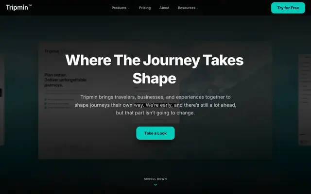 Screenshot of Tripmin | Travel Platform for Travelers & Travel Businesses