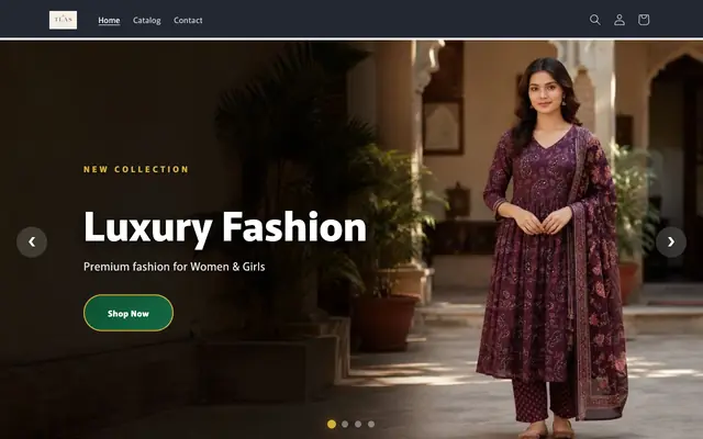 Screenshot of fashion store