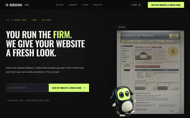 Screenshot of REDESIGN.LLC · Your website deserves better