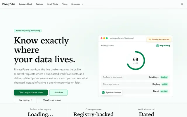 Screenshot of PrivacyPulse