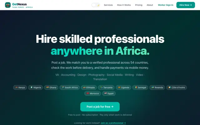 Screenshot of Nexus - Africa's Earnings Platform
