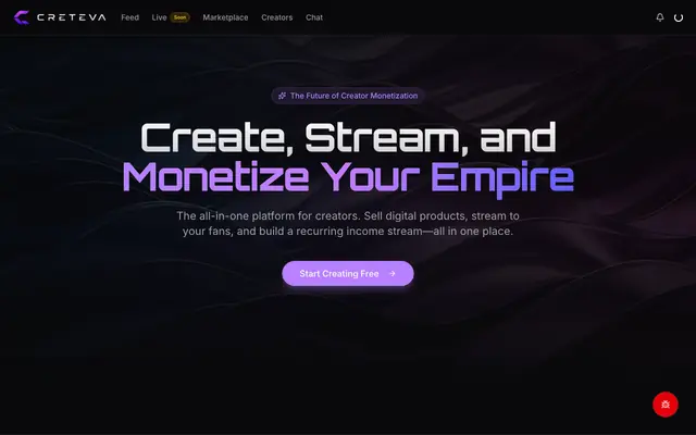 Screenshot of Creteva | The Premium Creator Platform