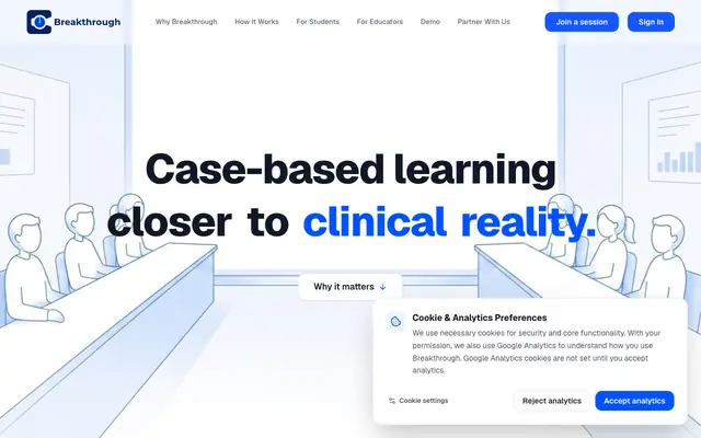 Screenshot of Breakthrough - Clinical Reasoning, Reimagined