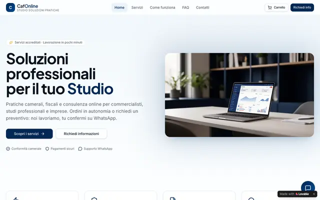 Screenshot of CafOnline — Studio Soluzioni Pratiche