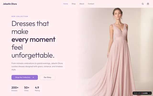 Screenshot of Jelastin Store | Elegant Dresses for Every Moment