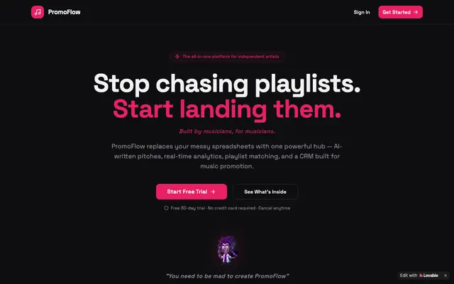 Screenshot of PromoFlow – Free Music Promotion Hub (No Card)