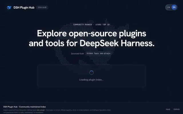 Screenshot of DSH Plugin Hub — Discover the DSH Plugin Ecosystem