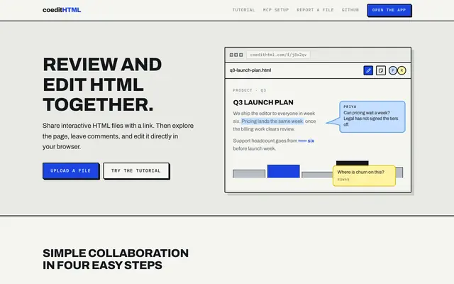 Screenshot of coeditHTML