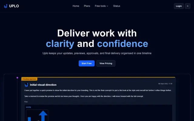 Screenshot of UPLO | Client Portal for Freelancers