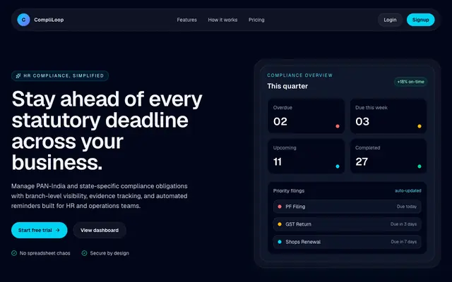 Screenshot of CompliLoop