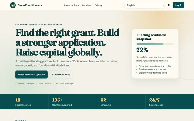 Screenshot of GlobalFund Connect