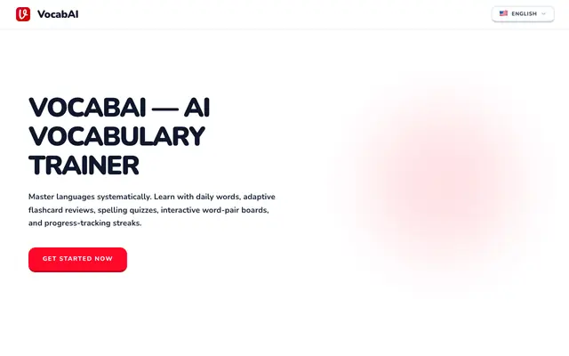 Screenshot of VocabAI — AI Vocabulary Trainer | Learn Languages