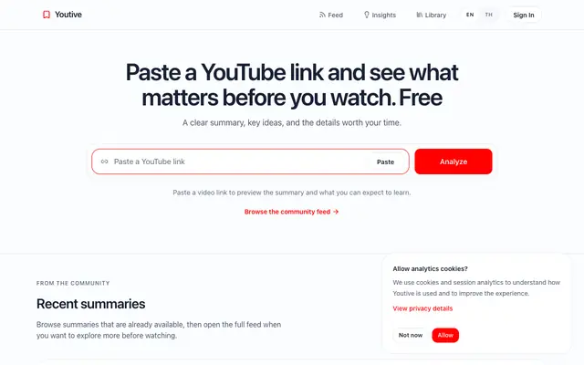 Screenshot of Youtive