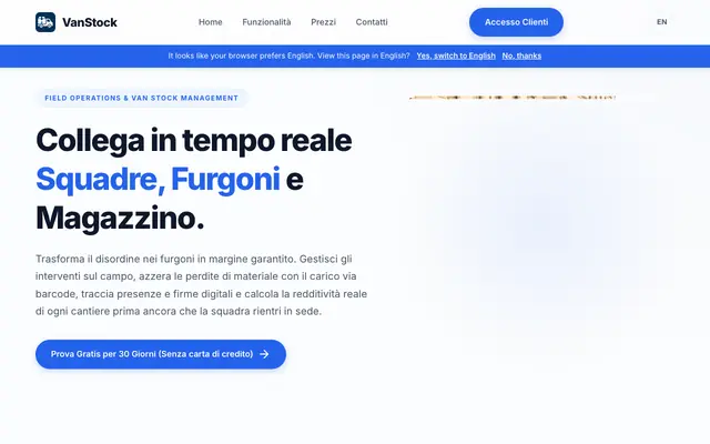 Screenshot of VanStock — Il tuo magazzino, sempre sotto controllo